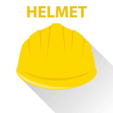 Construction helmet, realistic yellow construction helmet. Cartoon helmet. Vector.のイラスト素材