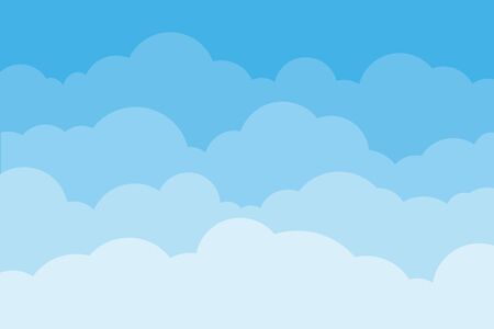 Sky and clouds. Background sky and cloud with blue color. Cartoon cloudy background. Vector illustration. Vectorのイラスト素材