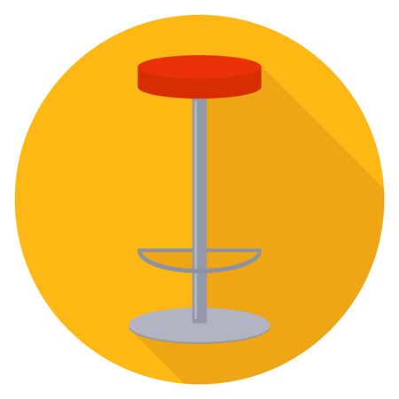 Bar stool. Modern bar stool isolated on orange background with side shadow. Vector illustration of a bar chair. Vector.のイラスト素材