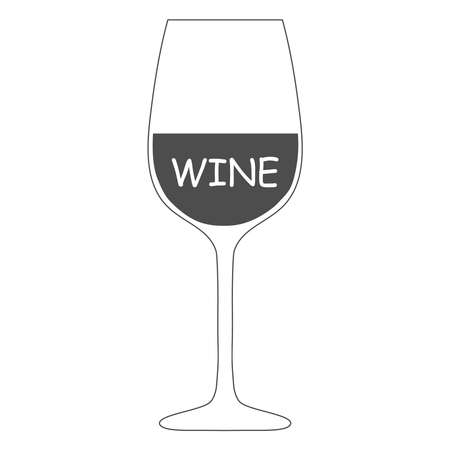 Wine glass icon. Glass of wine Isolated on a white background. Vector, cartoon illustration. Vector.のイラスト素材