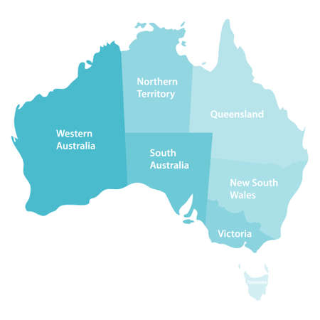 Australia map, Australia map icon in monochrome blue color. , cartoon illustration. の写真素材