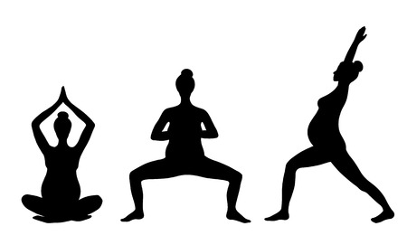 Yoga poses for pregnant women.のイラスト素材