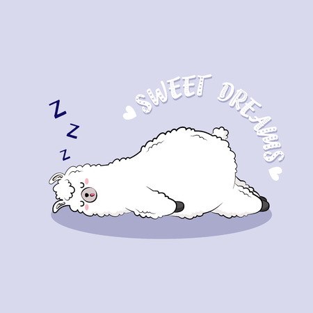 Cute cartoon lama, doodleのイラスト素材