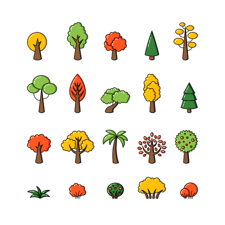 Collection of vector tree icons. Template for logo, web design, advertisingのイラスト素材