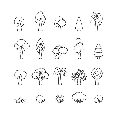 Collection of vector tree icons. Template for logo, web design, advertisingのイラスト素材