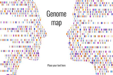 Dna test infographic. Vector illustration. Genome sequence map. Template for your design.のイラスト素材