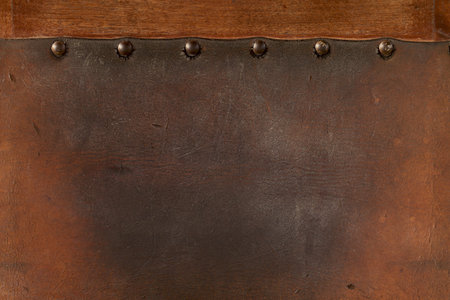 old  weathered leather tacked 