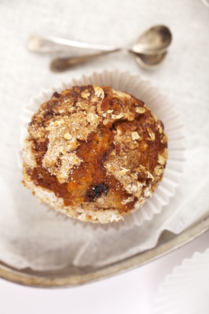 healthy muffin with cake tins and spoons, shallow dofの写真素材