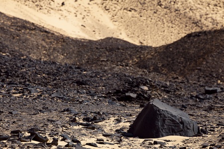 Black Desert in Sahara, western Egyptの写真素材