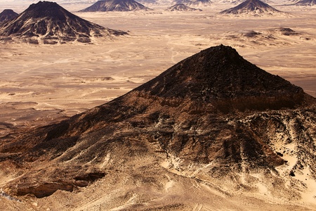 Black Desert in Sahara, western Egyptの写真素材