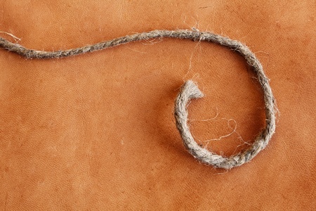 old weathered leather  background with string stock photo imageの写真素材
