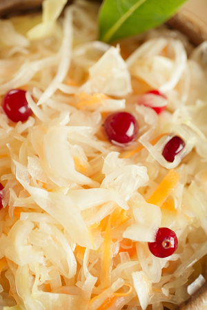 sauerkraut - Sour cabbage with cranberry  bay leavesの写真素材