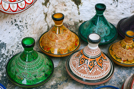 moroccan souk crafts souvenirs in medina, Essaouira, Moroccoの写真素材