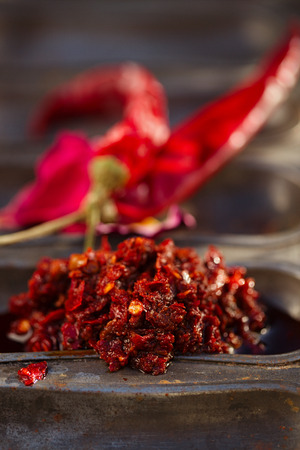 Traditional home-made  rose harissa - morrocan red hot chilles pasteの写真素材