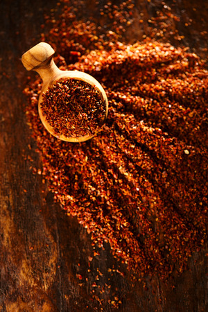 Natural ground sun dried tomatoes powder have a very particular flavour, both sweet and savouryの写真素材