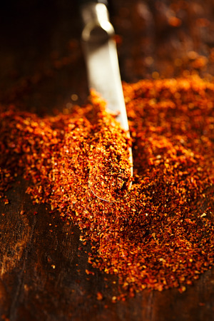 Natural ground sun dried tomatoes powder have a very particular flavour, both sweet and savouryの写真素材