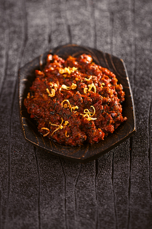 Red Hot chilli and herb paste  ajika - red hot chilles paste with a hint of lemon zestの写真素材