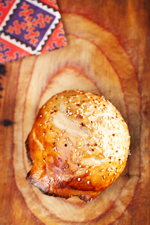 Samosa, samsa - traditional asian meat stuffed pies baked in tandoorの写真素材