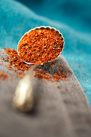 Natural ground sun dried tomatoes powder have a very particular flavour, both sweet and savouryの写真素材