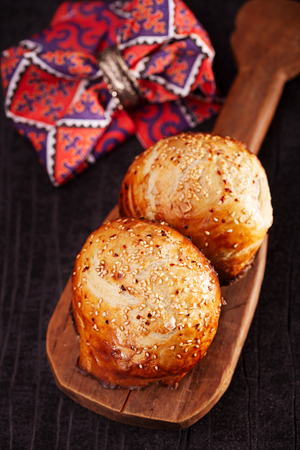 Samosa, samsa - traditional asian meat stuffed pies baked in tandoorの写真素材