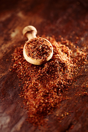 Natural ground sun dried tomatoes powder have a very particular flavour, both sweet and savouryの写真素材