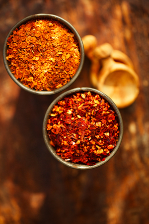 Ras el hanout and harissa spice mix - a mixture of the best spices with morrocan red hot chillesの写真素材