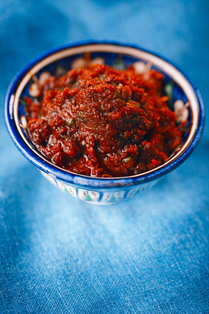 Traditional home-made  rose harissa - morrocan red hot chilles pasteの写真素材