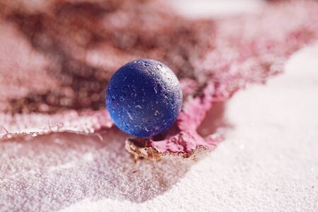 sea glass and marble  on coral with white sand beach  seascapeの写真素材