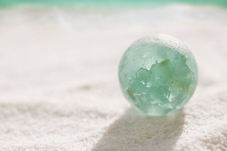 blue sea glass  marble with white sand beach and seascapeの写真素材