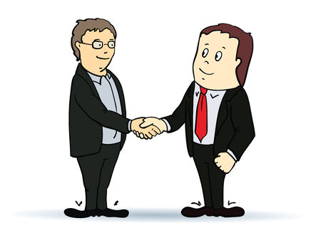 Illustration of businessman, shaking hands. Vector. Concept colorful imageのイラスト素材