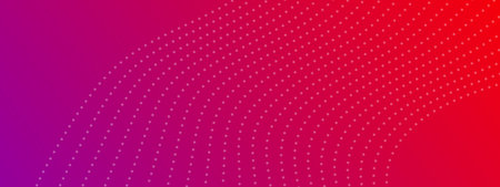 Gradient background with halftone dots. Red backdrop with white dots. Modern abstract vector design templateのイラスト素材