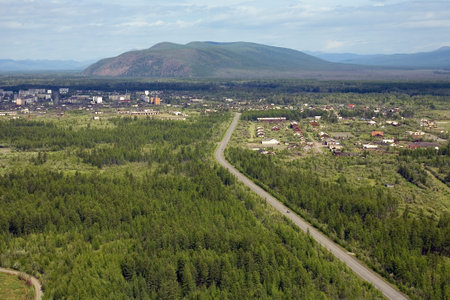 Russia Magadan region Seimchan. Top view.
