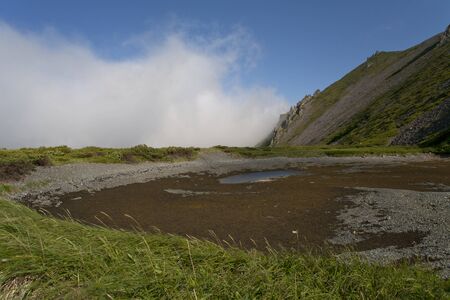 Russia, Magadan region, Coney peninsula, The Sea of Okhotsk, Cape Taranの写真素材