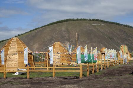 Yakutia, village Tomtor, pole of Cold, Yakut holiday Ysyakhのeditorial素材
