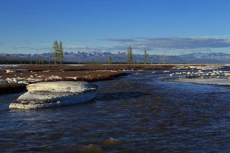 Yakutia, Moma river, Big Moma frazil, Ulakhan-Taryn.の写真素材