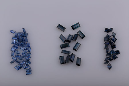 Natural sapphire different shapes in the collection.の写真素材