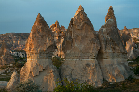 The unique landscape of volcanic tuffs. Anatolian Plateau. Cappadocia. Turkey.の写真素材