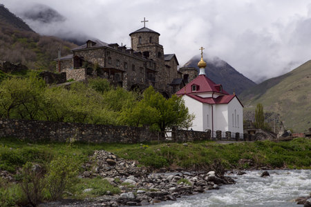 Male Holy Dormition Monastery in the village Alanian Hidikus. North Ossetia. Russia.