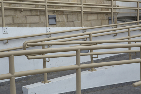 The metal fence along the pedestrian road. Limassol. Cyprus.の写真素材