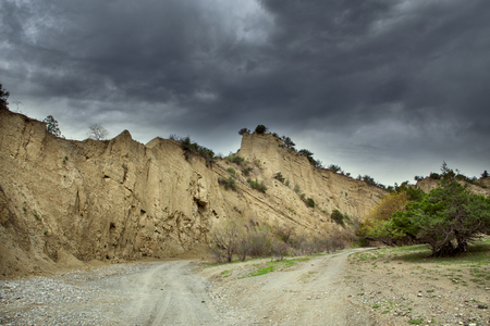 The landscapes of the canyon of Pantishara. Vashlovani protected areas in Georgia.の写真素材
