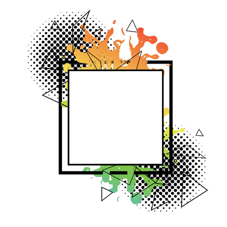 Colorful Creative Quote Template. Hand painted print design. Empty template.のイラスト素材