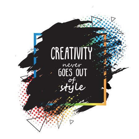 Colorful Creative Quote Template. Hand painted print design.のイラスト素材