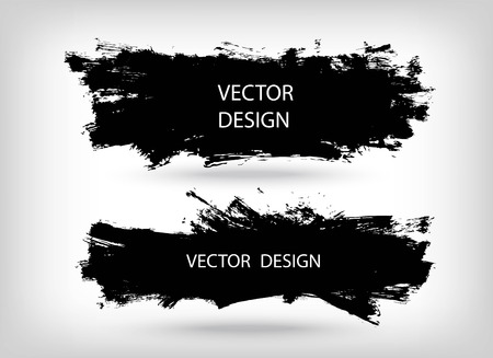 Vector set of grunge artistic brush strokes, brushes. Creative design elements.のイラスト素材