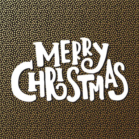 Christmas and New Year design lettering. Hand drawn sign for greeting card, invitation, flyer.のイラスト素材