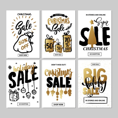 Set Of Creative Sale Holiday Website Banner Templates Christmas