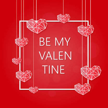 Be my Valentine romantic and love background with hearts.のイラスト素材