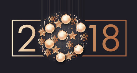 Happy New Year and Merry Christmas background.のイラスト素材