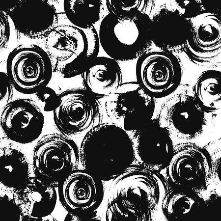 Seamless pattern with hand drawn grunge circlesのイラスト素材