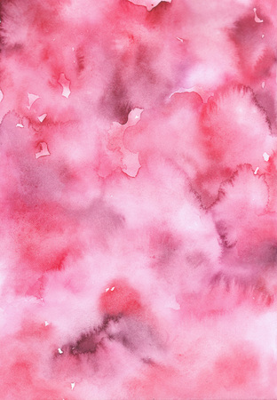 Watercolor abstract painting in pink, red colors.の写真素材