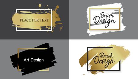 A Vector black paint, ink brush stroke, brush, line or texture. Dirty artistic design element, box, frame or background for text.のイラスト素材